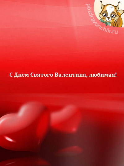 С Днем Святого Валентина, любимая моя жена!
